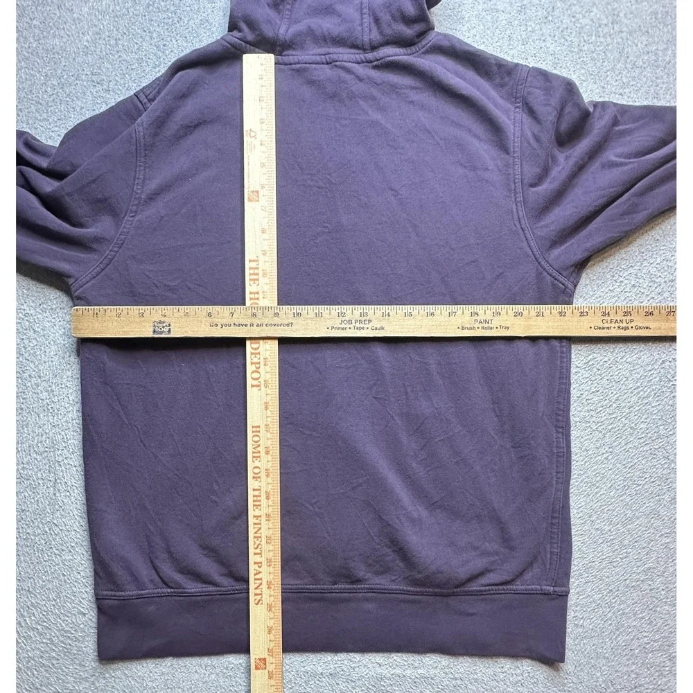 The North Face Hoodie Mens Large Purple Pullover Fleece Patch Logo Outdoor A3KA8